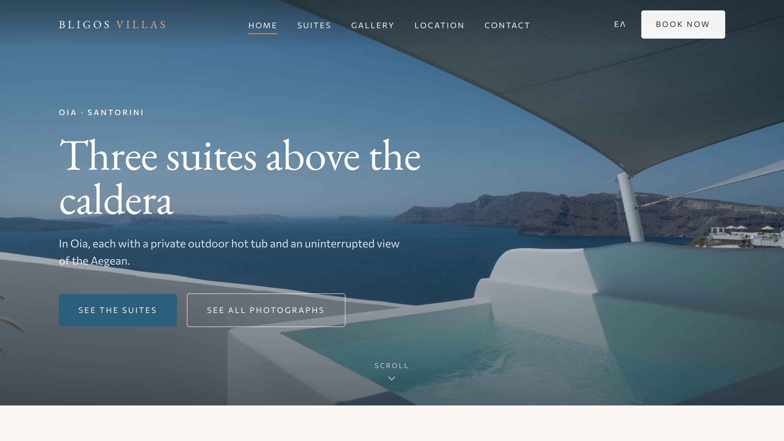 Bligos Villas website preview